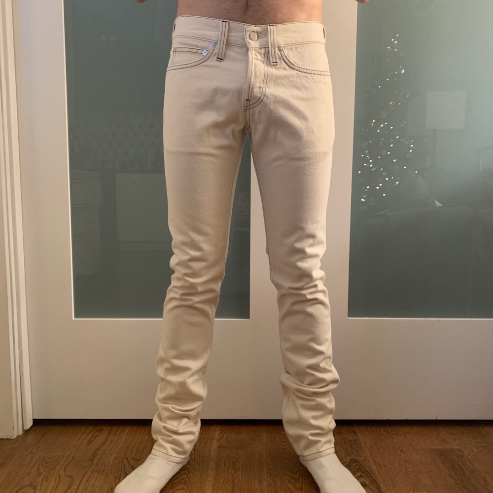 NEW Helmut Lang Ecru Jeans - Size 29/Straight Leg